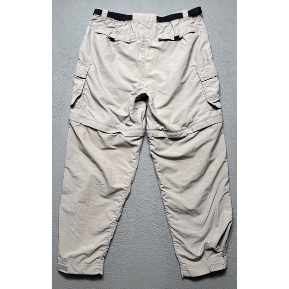 REI Shara Pants Women Sz 14P Tan Convertible Hiking Cargo Leg Zip Belted Pockets - Picture 10 of 13